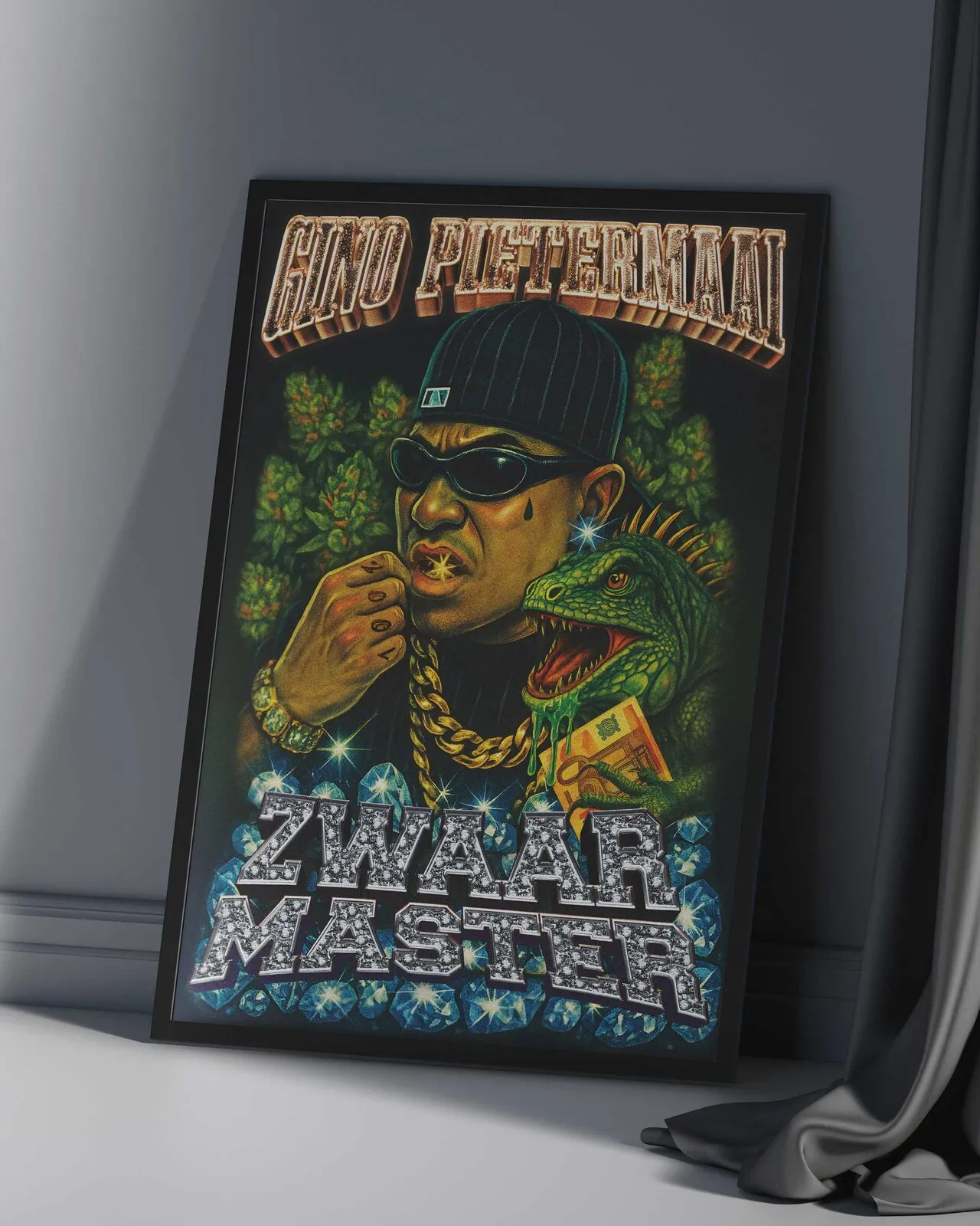 De A1-poster Zwaar Master ingelijst, ontworpen door Posterboyz Studio